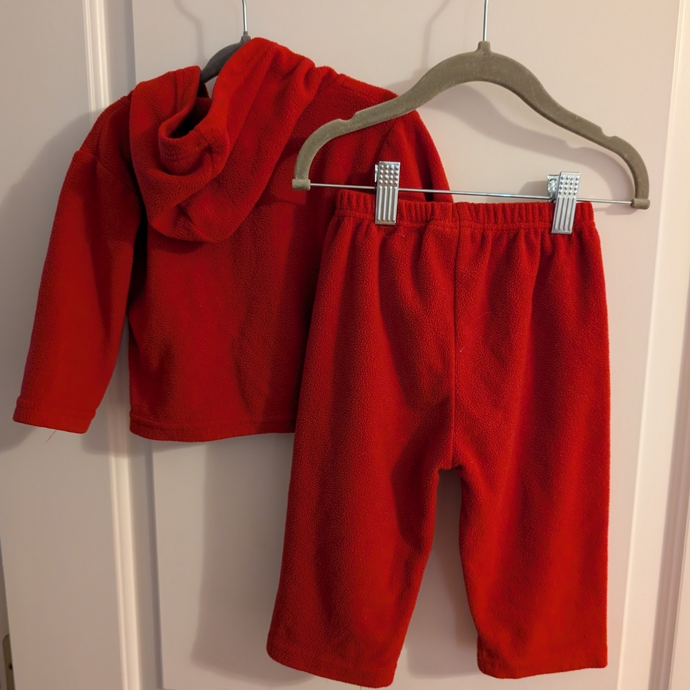 Vintage Red Fleece Set With‎ Soccer Embroidery - Picture 6 of 7